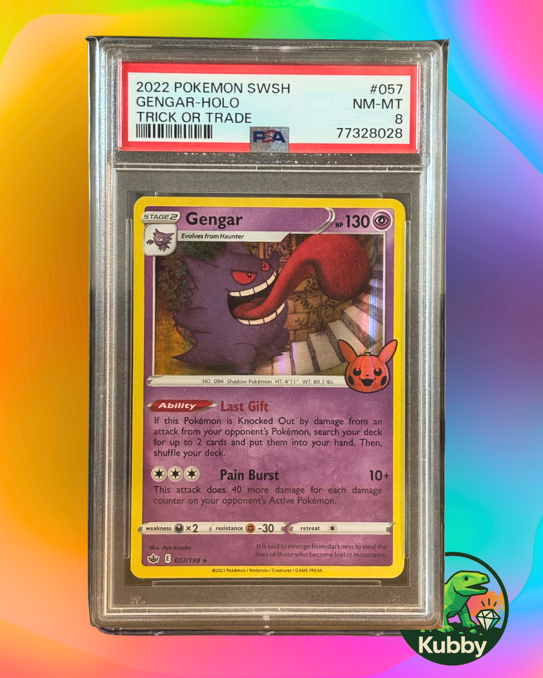 Gengar Holo Trick or Trade SWSH NM 8 Kubby Gengar Holo Trick or Trade SWSH NM 8 Kubby