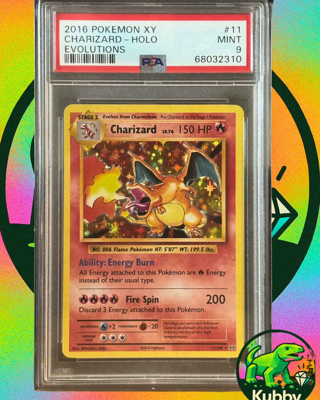 Charizard Holo XY Evolutions MINT 9 Kubby Charizard Holo XY Evolutions MINT 9 Kubby